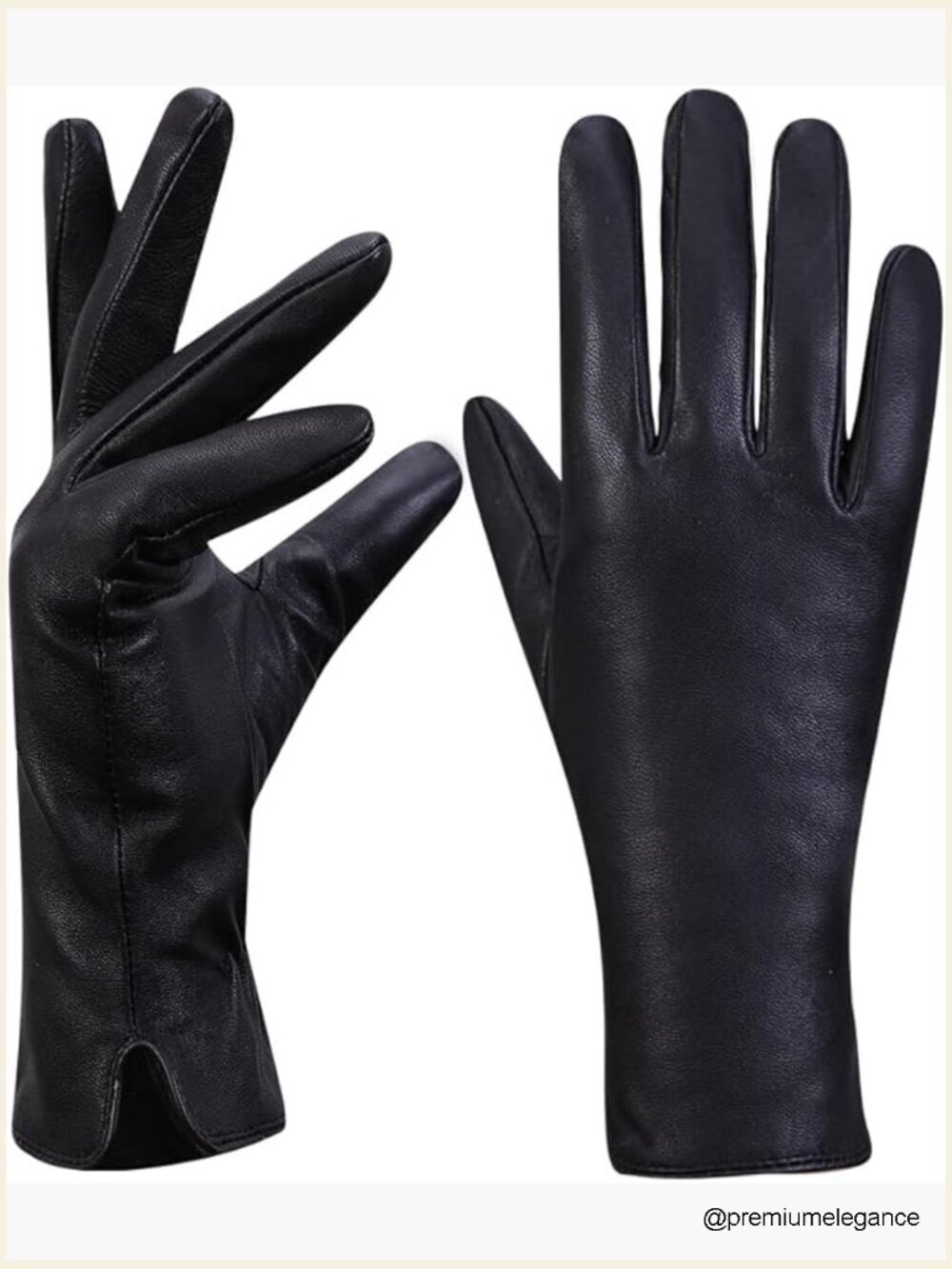 Genuine Lambskin Leather Gloves Cashmere Lined Warm Touchscreen